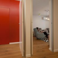 Red color in the interior of the hallway