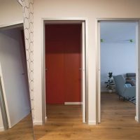 Floor mirror in the entrance hall of a two-room apartment