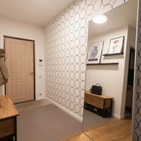 Interior of a bright corridor in a two-room apartment