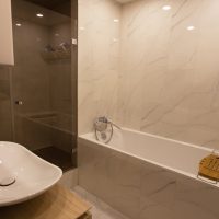 Marble ceramic tiles in the bathroom