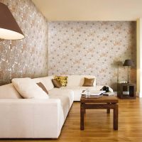 Living Room Design with Pastel Wallpaper