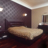 Non-woven wallpaper in the design of a bedroom