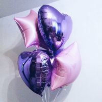 Blue heart shaped balloons