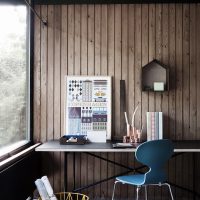 Wall decoration with wooden battens