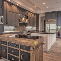 Retro style furniture in the interior of the kitchen