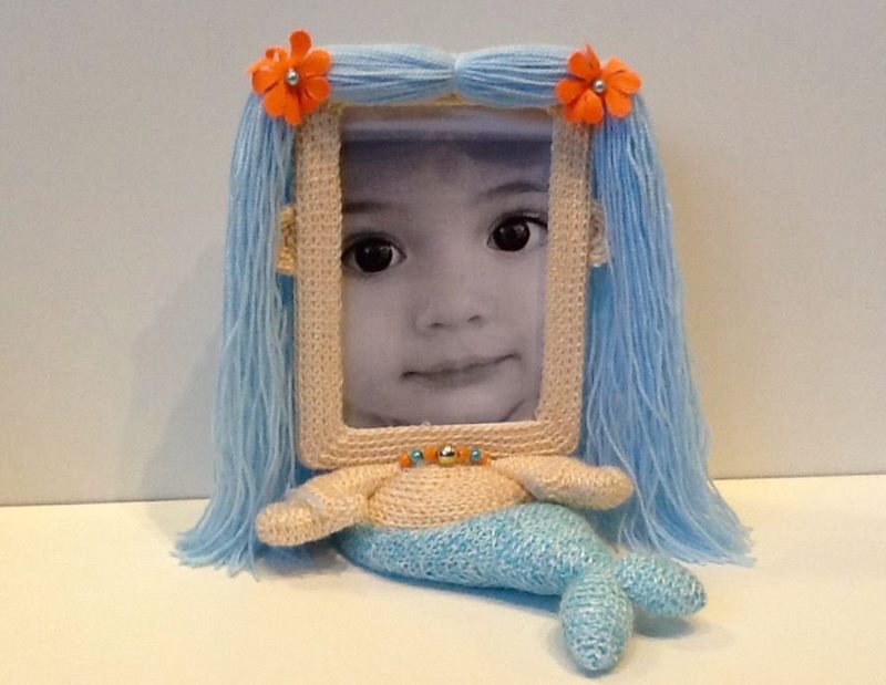 Mermaid shape baby photo frame