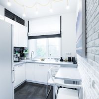 Small kitchen design in white