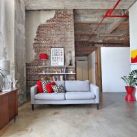 Industrial design in the interior of residential premises