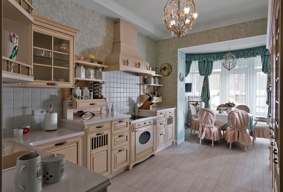 Design a beautiful kitchen in a classic style