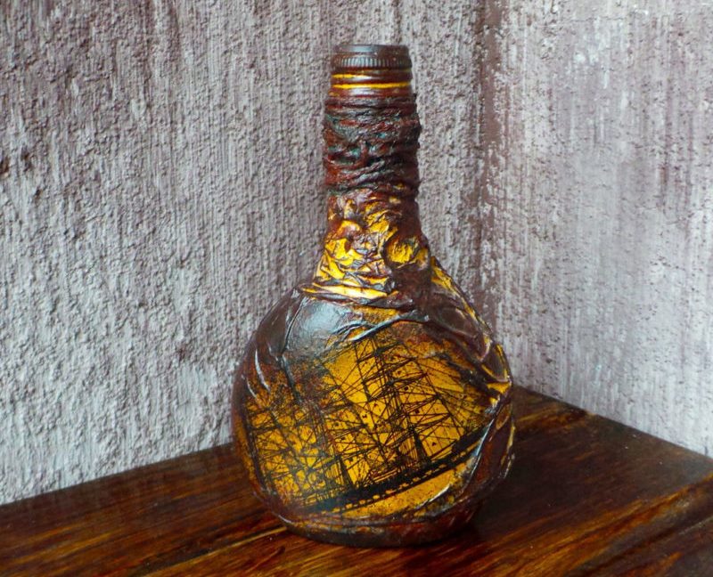 Sailboat on a beautifully designed gift bottle