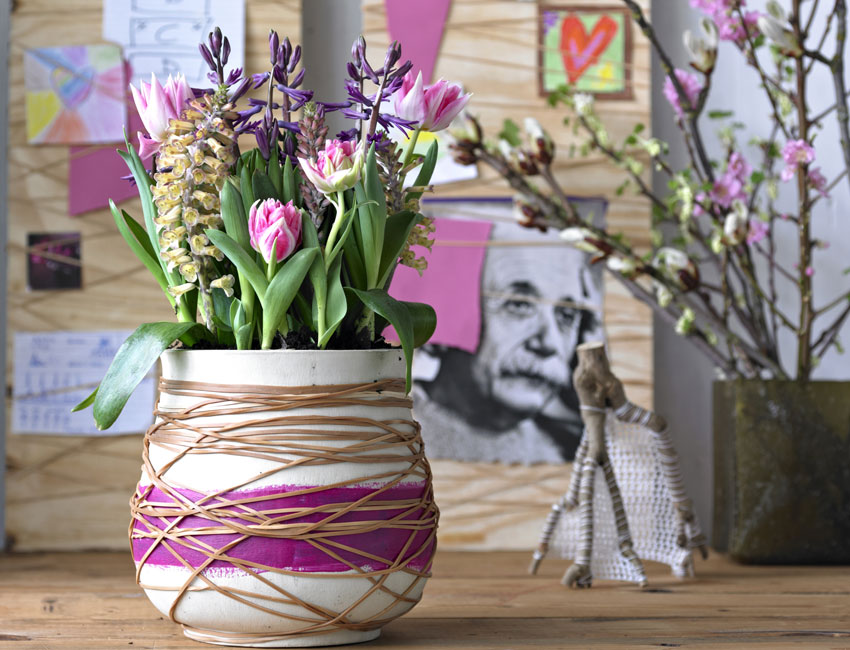 Decorazione vaso di fiori fai da te