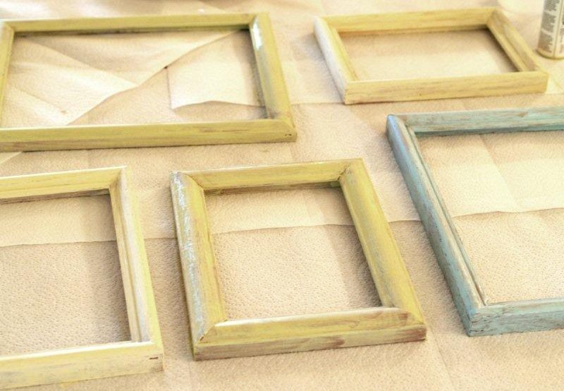 DIY painted photo frames wood frames