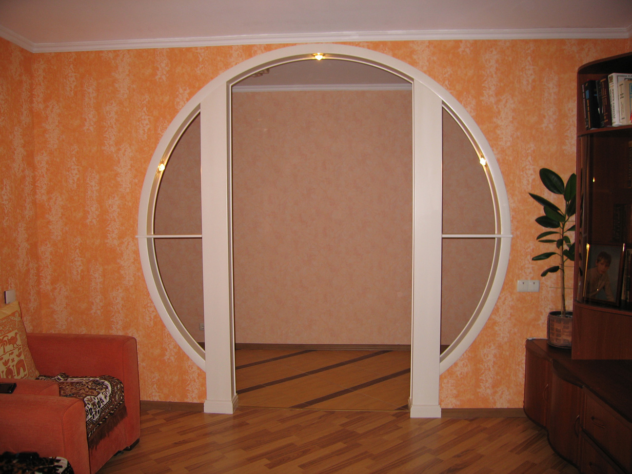 Original doorway with integrated lighting