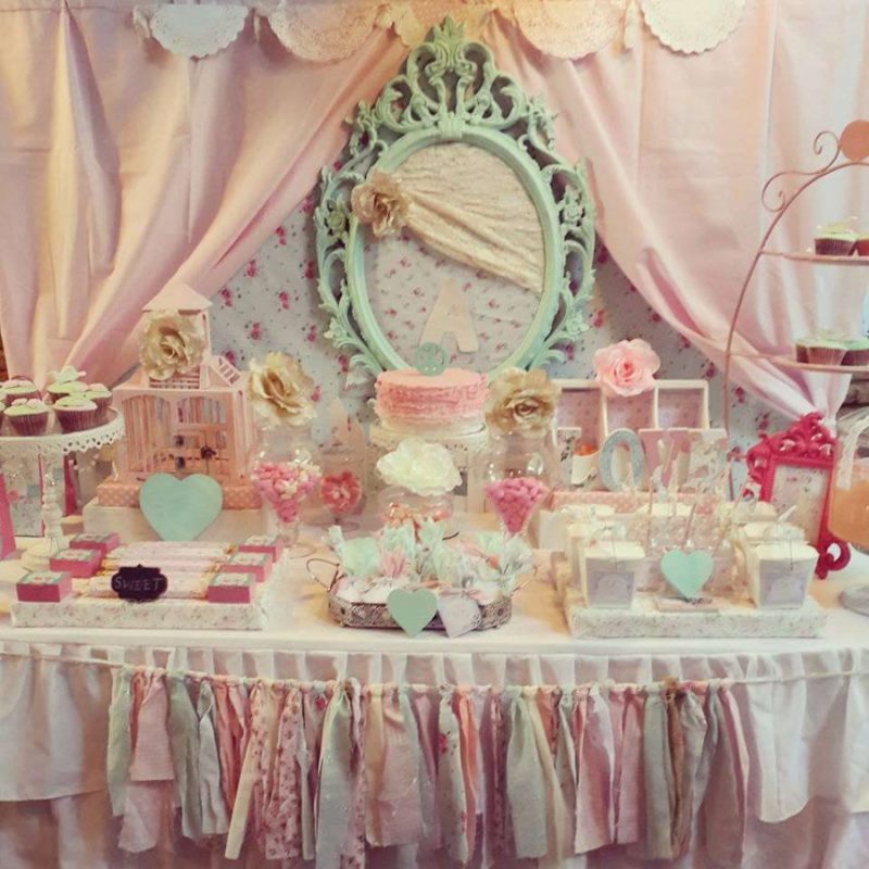 Shabby chic festive sweet table