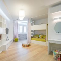 Conception de la chambre des enfants en blanc