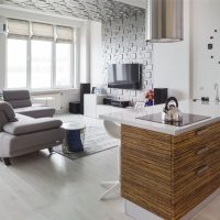 Large clock in the interior of the kitchen-living room