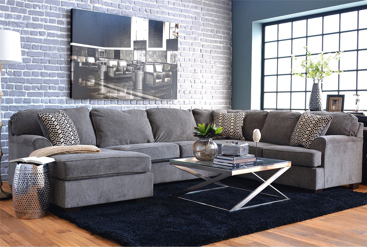 Tamno siva kutna sofa