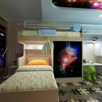 Bunk bed in a modern children's room