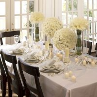 White flowers on a birthday table