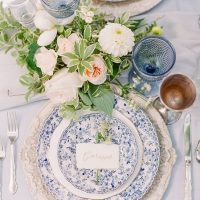 Beautiful plates on the festive table