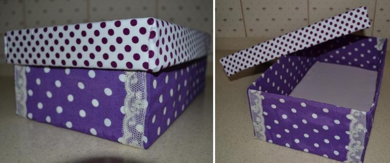 Beautiful shoe box after DIY decoration