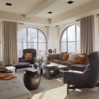 Four-window living room interior