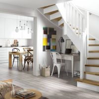 Desk under the stairs of a private house