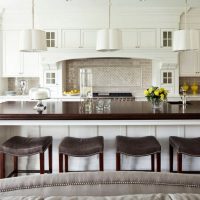 Bar counter with backless chairs