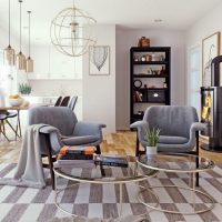 Metal stove in the living room of a private house