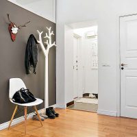 Vješalica na drvetu u hodniku privatne kuće