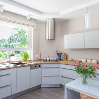 Gas stove in the corner of the kitchen