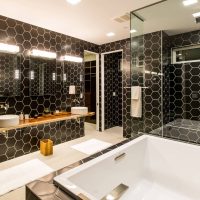 Honeycomb Tiles On Bathroom Walls