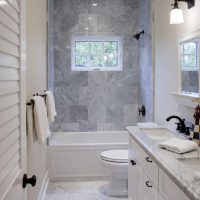 Window in the interior of the bathroom of a private house