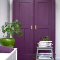 Dark purple wardrobe made of wood