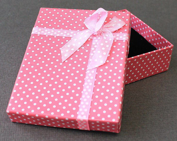 White Polka Dot Paper Decor Box