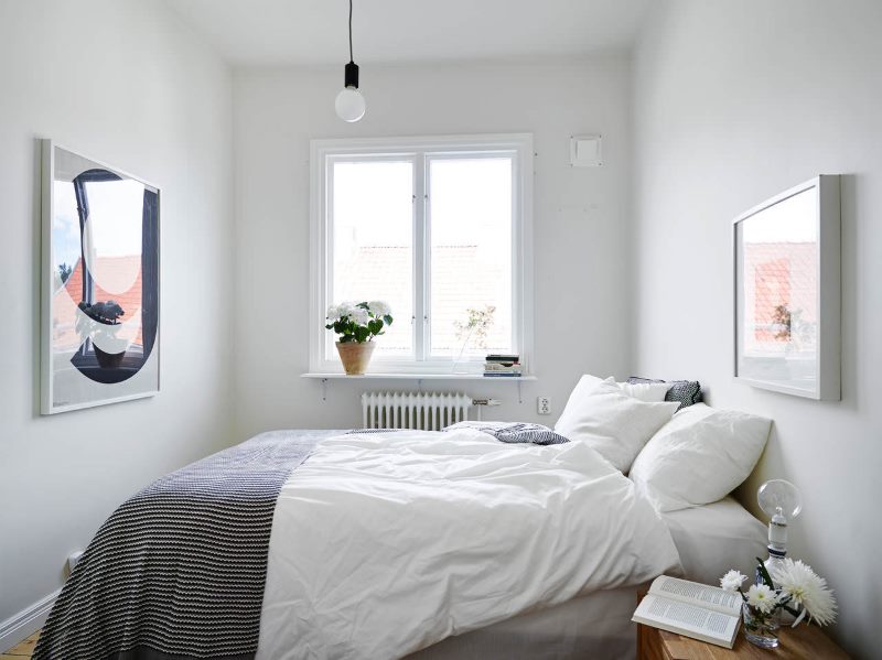 Piccola camera da letto in stile scandinavo