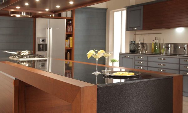 bar counter in a modern kitchen