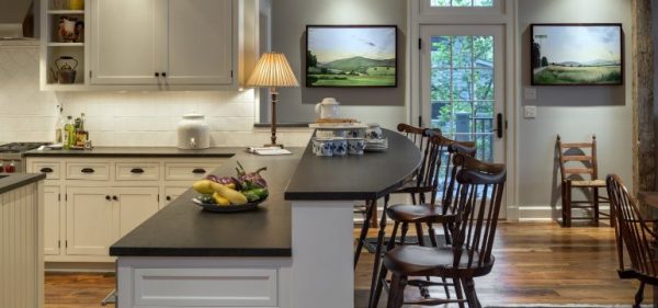 Two-level bar counter for the kitchen