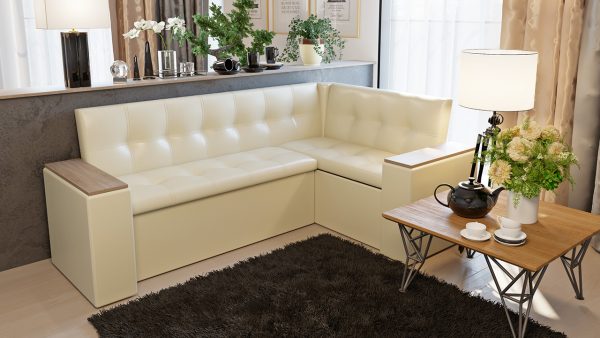 Sofa berbentuk L di dapur