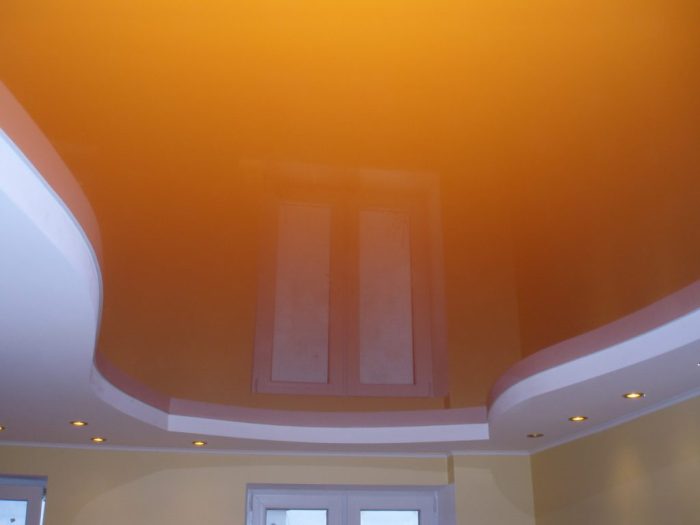 Orange on the ceiling.