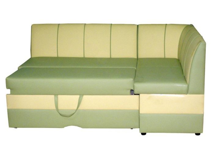 Corner sofa with leather upholstery.