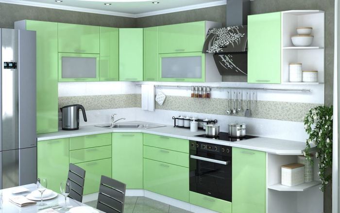 Bright kitchen set.