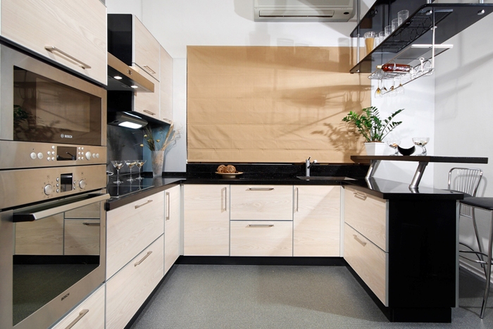 kitchen with a breakfast bar.