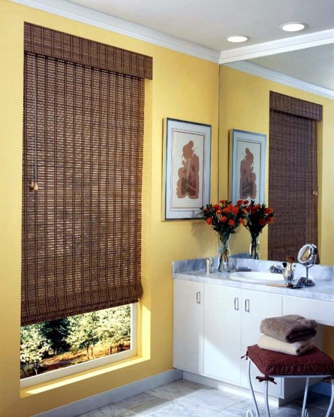 If you choose blinds, then blinds from bamboo and different types of wood look very beautiful.