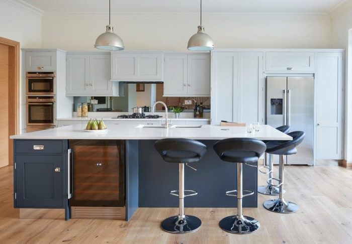 Interior of a large kitchen design.