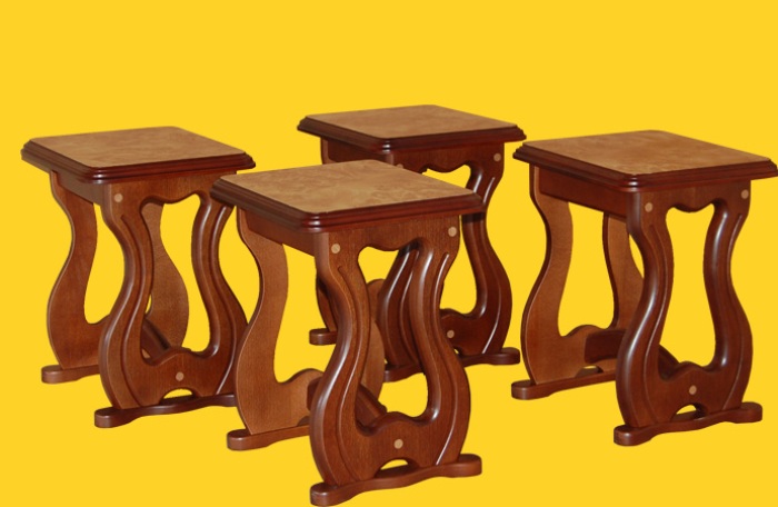 Stools made of wood.