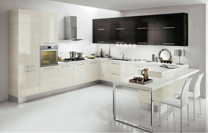 Black and white kitchen.