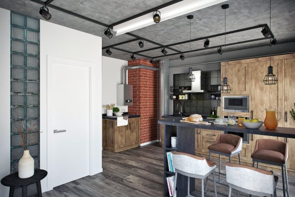 Style Loft dispose de hauts plafonds