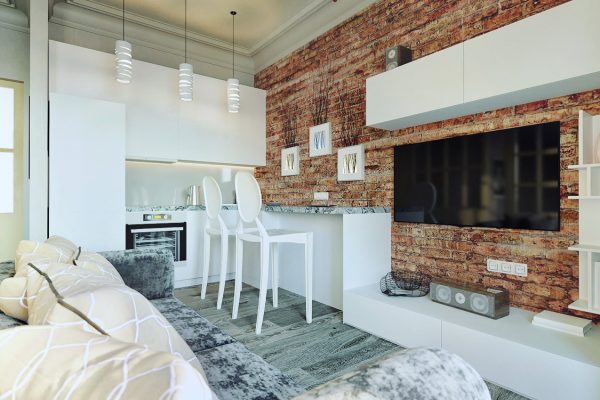 Appartement de style loft doit être bien éclairé