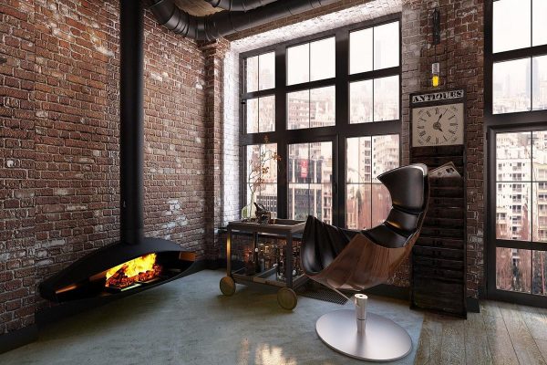 Loft style apartment in brown shades